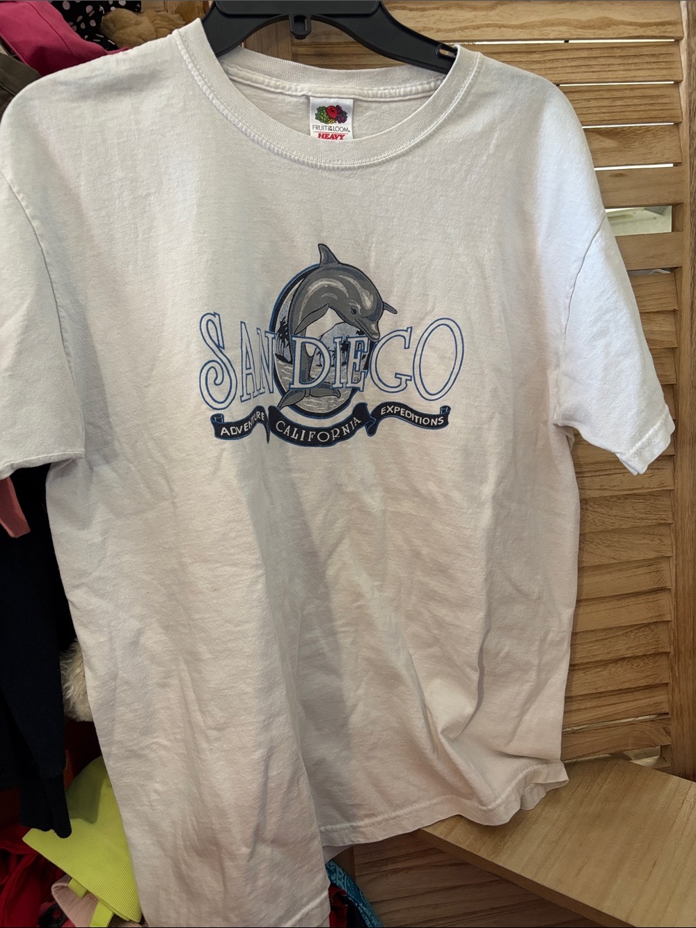 Fruit of the Loom White San Diego Dolphin Graphic Tee Large